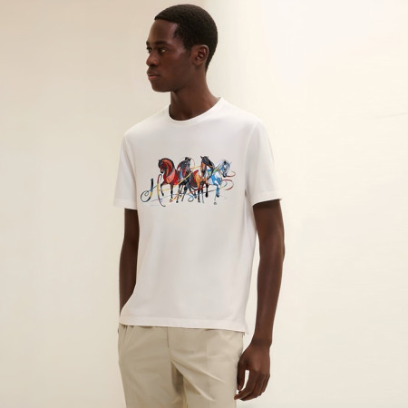 에르메스 남성 라운드 반팔티 - Hermes Mens Round Tshirt - hec5200x