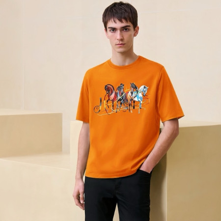 에르메스 남성 라운드 반팔티 - Hermes Mens Round Tshirt - hec5201x
