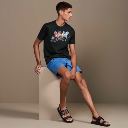 에르메스 남성 라운드 반팔티 - Hermes Mens Round Tshirt - hec5202x