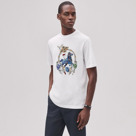 에르메스 남성 라운드 반팔티 - Hermes Mens Round Tshirt - hec5203x