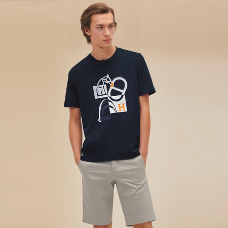 에르메스 남성 라운드 반팔티 - Hermes Mens Round Tshirt - hec5206x