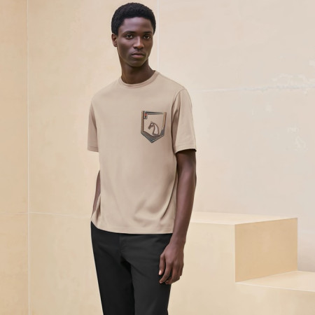 에르메스 남성 라운드 반팔티 - Hermes Mens Round Tshirt - hec5208x