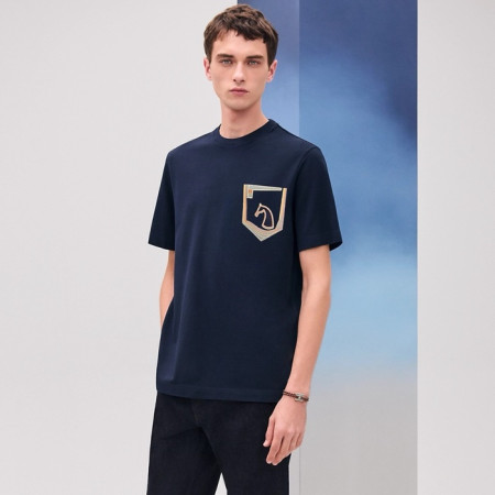 에르메스 남성 라운드 반팔티 - Hermes Mens Round Tshirt - hec5209x