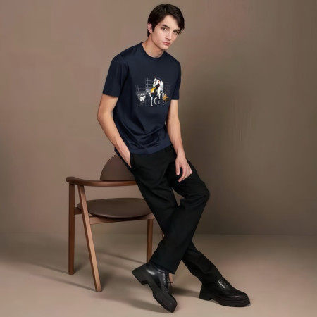 에르메스 남성 라운드 반팔티 - Hermes Mens Round Tshirt - hec5212x