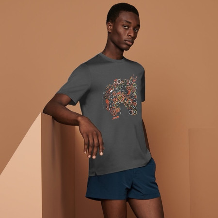 에르메스 남성 라운드 반팔티 - Hermes Mens Round Tshirt - hec5213x