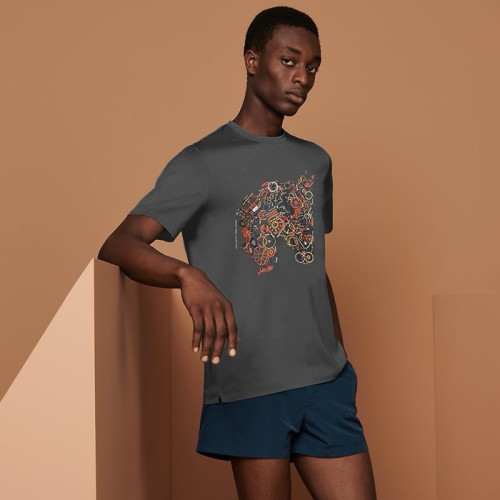에르메스 남성 라운드 반팔티 - Hermes Mens Round Tshirt - hec5213x