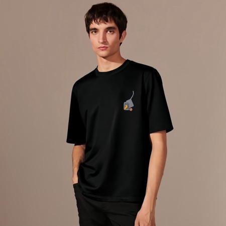 에르메스 남성 라운드 반팔티 - Hermes Mens Round Tshirt - hec5215x