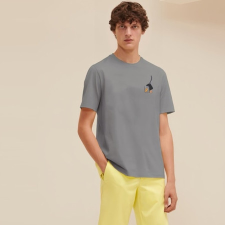 에르메스 남성 라운드 반팔티 - Hermes Mens Round Tshirt - hec5216x