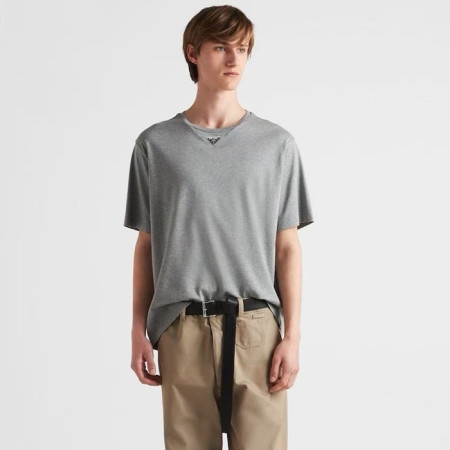 프라다 남성 라운드 반팔티 - Prada Mens Round Tshirt - prc5222x