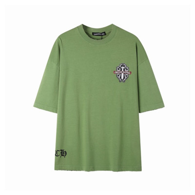 크롬하츠 남성 라운드 반팔티 - Chrom Hearts Mens Round Tshirt - chc5245x