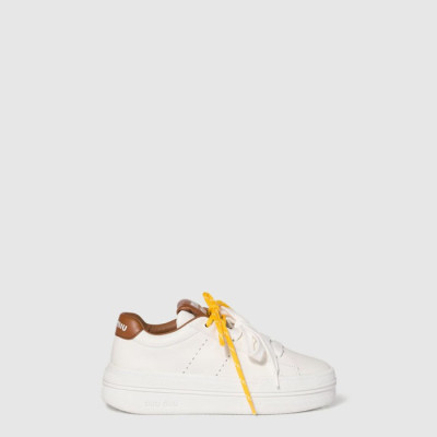 미우미우 여성 가죽 스니커즈 - Miumiu Womens Leather Sneaker - mis4050x