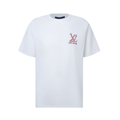 루이비통 남성 라운드 반팔 티셔츠 - Louis vuitton Mens Round Tshirt - lvc5385x