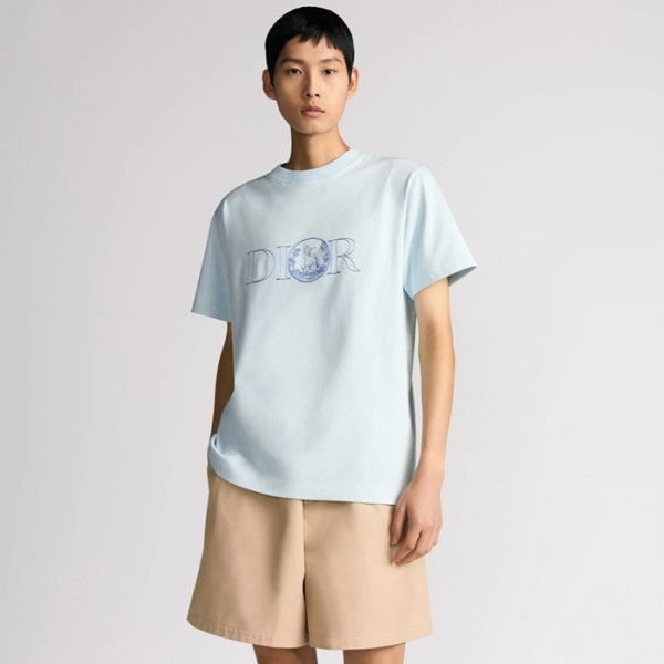 디올 남성 라운드 반팔 티셔츠 - Dior Mens Round Tshirt - dic5400x