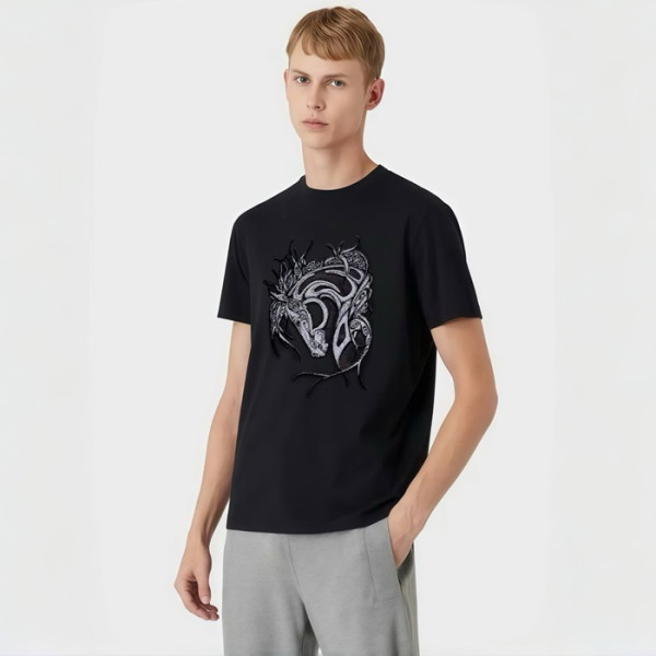 에르메스 남성 라운드 반팔티 - Hermes Mens Round Tshirt - hec5403x