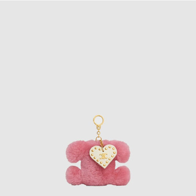 셀린느 여성 트리옹프 하트 폼폼 키링 - Celine Womens Triomphe Heart PomPom Key Ring - acc4281x