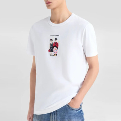 돌체앤가바나 남성 반팔 티셔츠 - Dolce&Gabbana Mens Round Tshirt - doc5419x