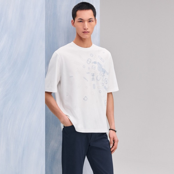 에르메스 남성 라운드 반팔티 - Hermes Mens Round Tshirt - hec5424x