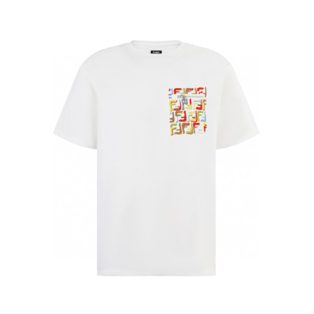 펜디 남성 라운드 반팔 티셔츠 - Fendi Mens Round Tshirt - fec5436x