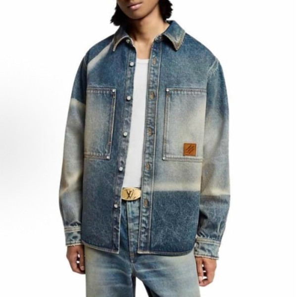 루이비통 남성 데님 재킷 - Louis vuitton Mens Denim Jacket - lvc5495x