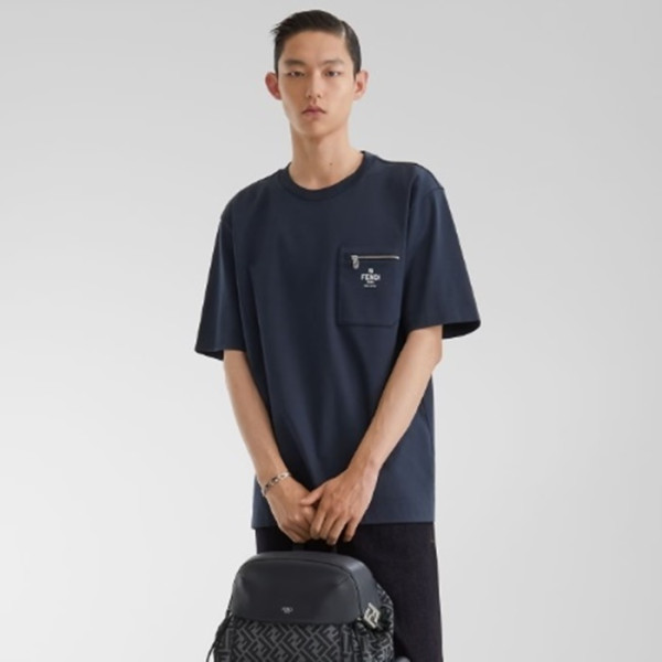 펜디 남성 라운드 반팔 티셔츠 - Fendi Mens Round Tshirt - fec5602x