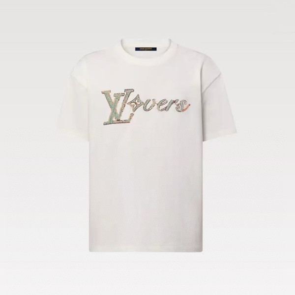 루이비통 남성 엠브로이더드 반팔 티셔츠 - Louis vuitton Mens Tshirt - lvc5604x