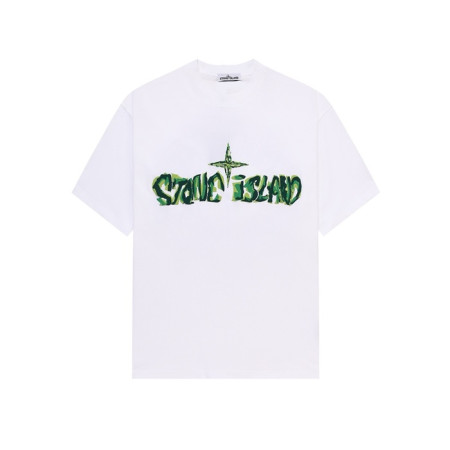 스톤아일랜드 남성 화이트 반팔 티셔츠 - Stone Island Mens White Tshirt - stc5611x