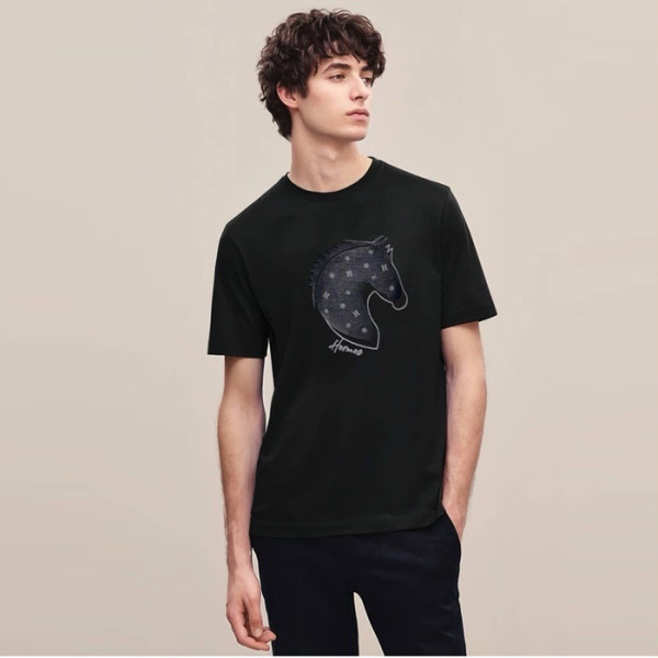 에르메스 남성 라운드 반팔티 - Hermes Mens Round Tshirt - hec5770x