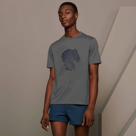 에르메스 남성 라운드 반팔티 - Hermes Mens Round Tshirt - hec5771x