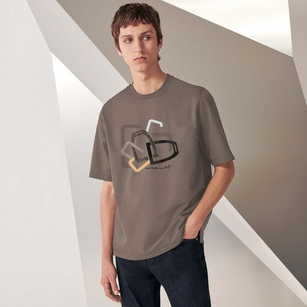 에르메스 남성 라운드 반팔티 - Hermes Mens Round Tshirt - hec5774x