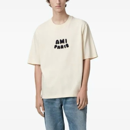 아미 남성 라운드 반팔티 - Ami Mens Round Tshirt - amc5931x