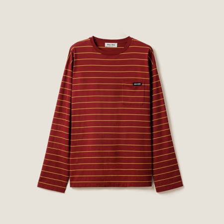 미우미우 여성 라운드 긴팔티 - Miumiu Womens Round Tshirt - miu5996x