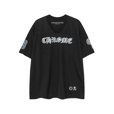 크롬하츠 남성 브이넥 반팔티 - Chrom Hearts Mens V-neck Tshirt - chc6063x