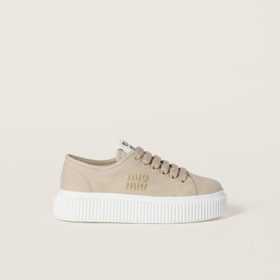 미우미우 여성 로고 장식 데님 스니커즈 - Miumiu Womens Logo Decorated Denim Sneakers - mis5642x