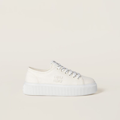 미우미우 여성 로고 장식 데님 스니커즈 - Miumiu Womens Logo Decorated Denim Sneakers - mis5643x