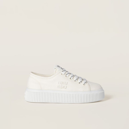 미우미우 여성 로고 장식 데님 스니커즈 - Miumiu Womens Logo Decorated Denim Sneakers - mis5643x