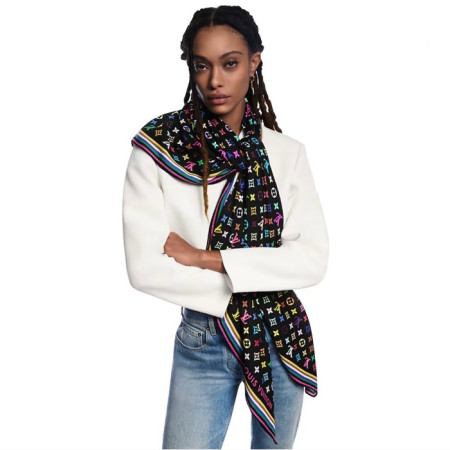 루이비통 여성 LV x TM 모노그램 멀티컬러 숄 - Louis vuitton Womens LV x TM Monogram Multicolor Shawl - acc5384x