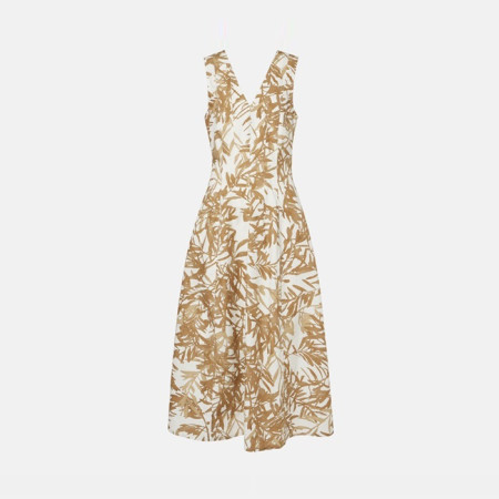 브루넬로쿠치넬리 여성 허바리움 프린트 폰지 드레스 - Brunello Cucinelli Womens Herbarium Print Pongee Dress - brc6181x