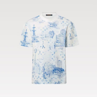 루이비통 남성 라운드 반팔 티셔츠 - Louis vuitton Mens Round Tshirt - lvc6191x