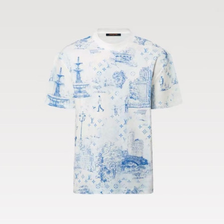 루이비통 남성 라운드 반팔 티셔츠 - Louis vuitton Mens Round Tshirt - lvc6191x