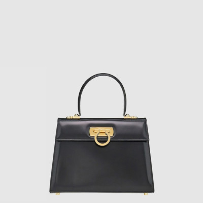 페라가모 여성 아이코닉 탑 핸들백 - Ferragamo Womens Iconic Top Handle Bag Large - feb5417x