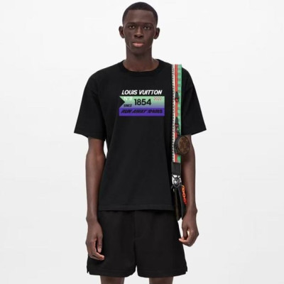 루이비통 남성 라운드 반팔 티셔츠 - Louis vuitton Mens Round Tshirt - lvc6451x