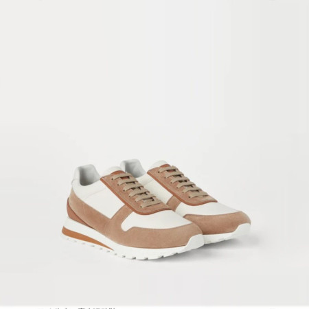 브루넬로쿠치넬리 남성 펀칭 패널 스니커즈 - Brunello Cucinelli Mens Punching Panel Sneakers - brs5682x