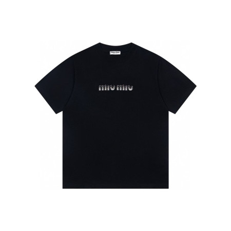 미우미우 남/녀 라운드 반팔 티셔츠 - Miumiu Unisex Round Tshirt - mic6498x