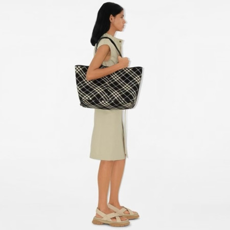 버버리 여성 미디움 체크 토트백 - Burberry Womens Medium Check Tote Bag - bub5489x