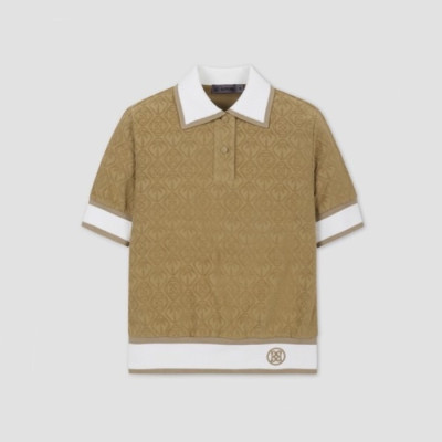 [G/FORE] 지포어 여성 테리 자카드 쇼츠 슬리브 폴로 - gol1625x