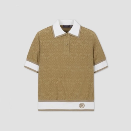 [G/FORE] 지포어 여성 테리 자카드 쇼츠 슬리브 폴로 - gol1625x