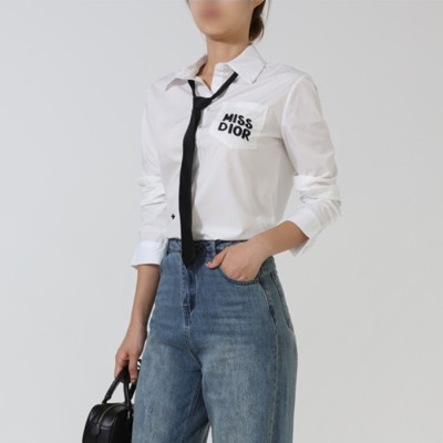 [당일배송] 디올 여성 꿀벌 엠블러 자수 코튼 셔츠 - dd826x