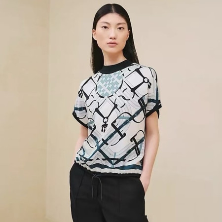 에르메스 여성 크루넥 반팔티 - Hermes Womens Round Tshirt - hec6533x