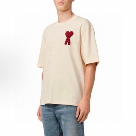 아미 남성 라운드 반팔티 - Ami Mens Round Tshirt - amc6536x