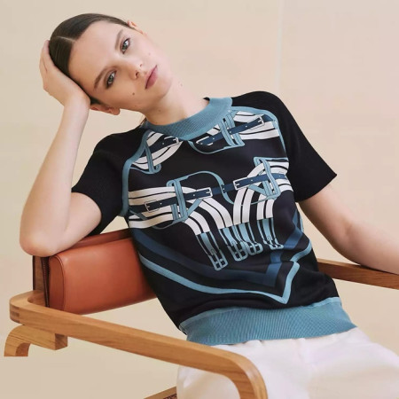 에르메스 여성 크루넥 반팔티 - Hermes Womens Round Tshirt - hec6538x